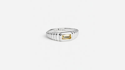 Ascend silver ring with natural yellow sapphire