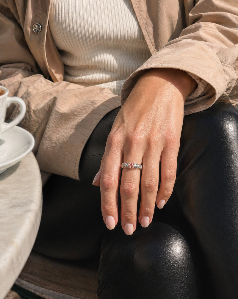 Elipse | Ring aus Silber 925 mit Hessonit rund Schliff aus Tansania (0,57 ct) von Lulu Amani
