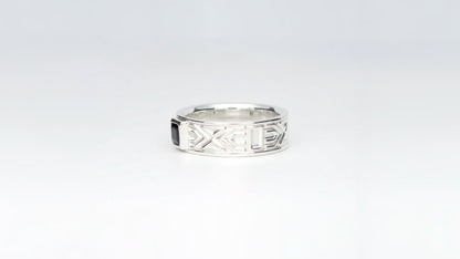 Pattern band | Ring aus Silber 925 mit Turmalin grün scisscor Schliff aus Mosambik (0,74 ct) - Bild 2 von Lulu Amani