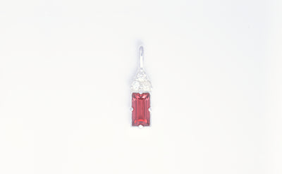 Cluster Anhänger mit Malaya Granat & weissem Zirkon