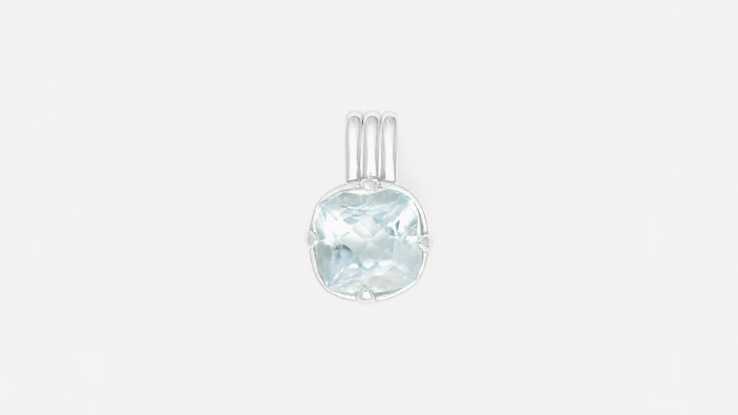 Anhänger | Anhänger aus Silber 925 mit Aquamarin Kissen Schliff aus Tansania (4,17 ct) - Bild 1 von Lulu Amani