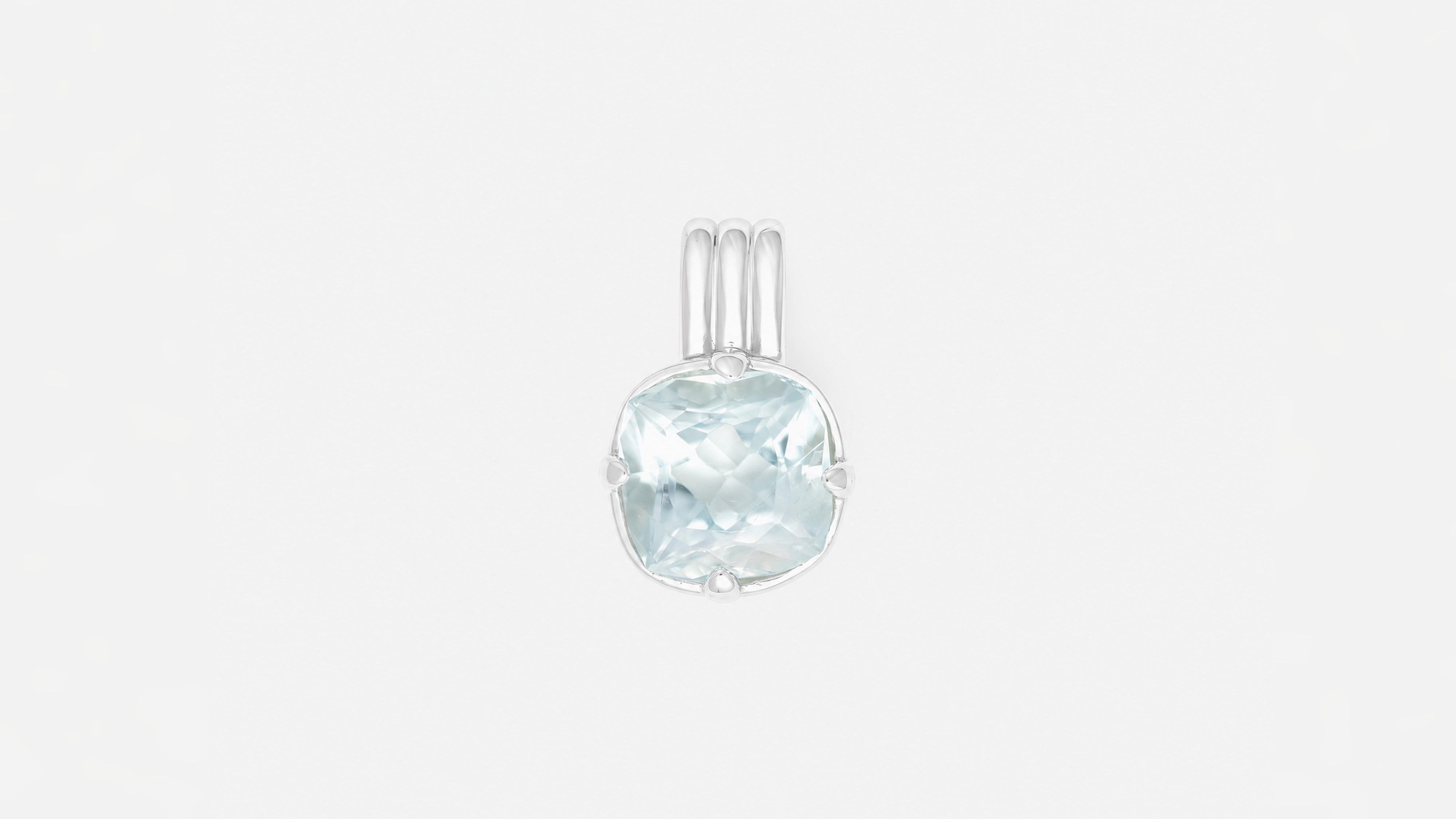Anhänger | Anhänger aus Silber 925 mit Aquamarin Kissen Schliff aus Tansania (4,17 ct) - Bild 1 von Lulu Amani