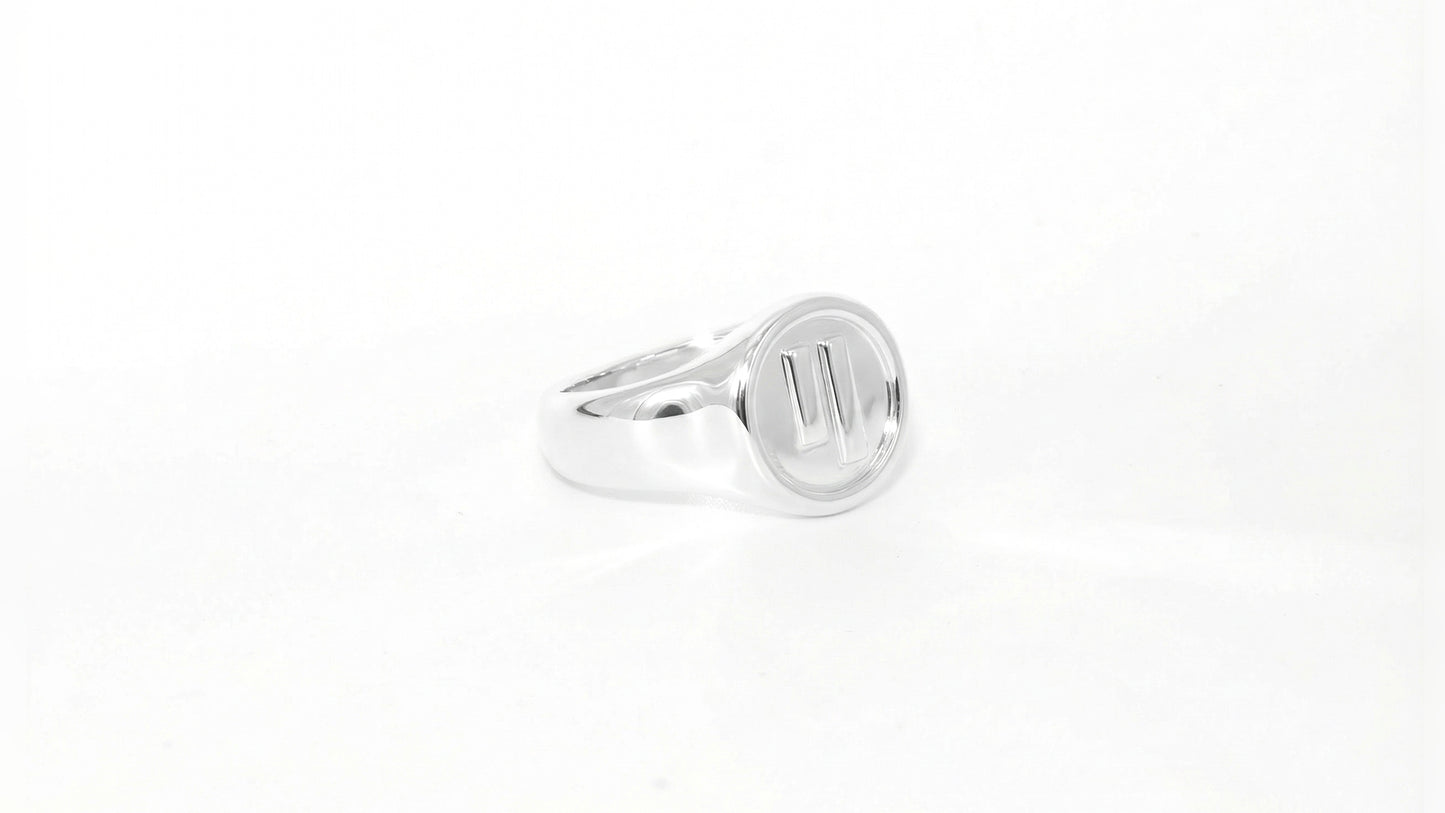 Qubic Signet Ring round made of Silver 925 - Image 2 of Lulu Amani