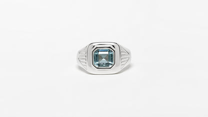 Signet Ring Aquamarine | Ring aus Silber 925 mit Aquamarin oktagon Schliff aus unbekannt (1,8 ct) - Bild 1 von Lulu Amani