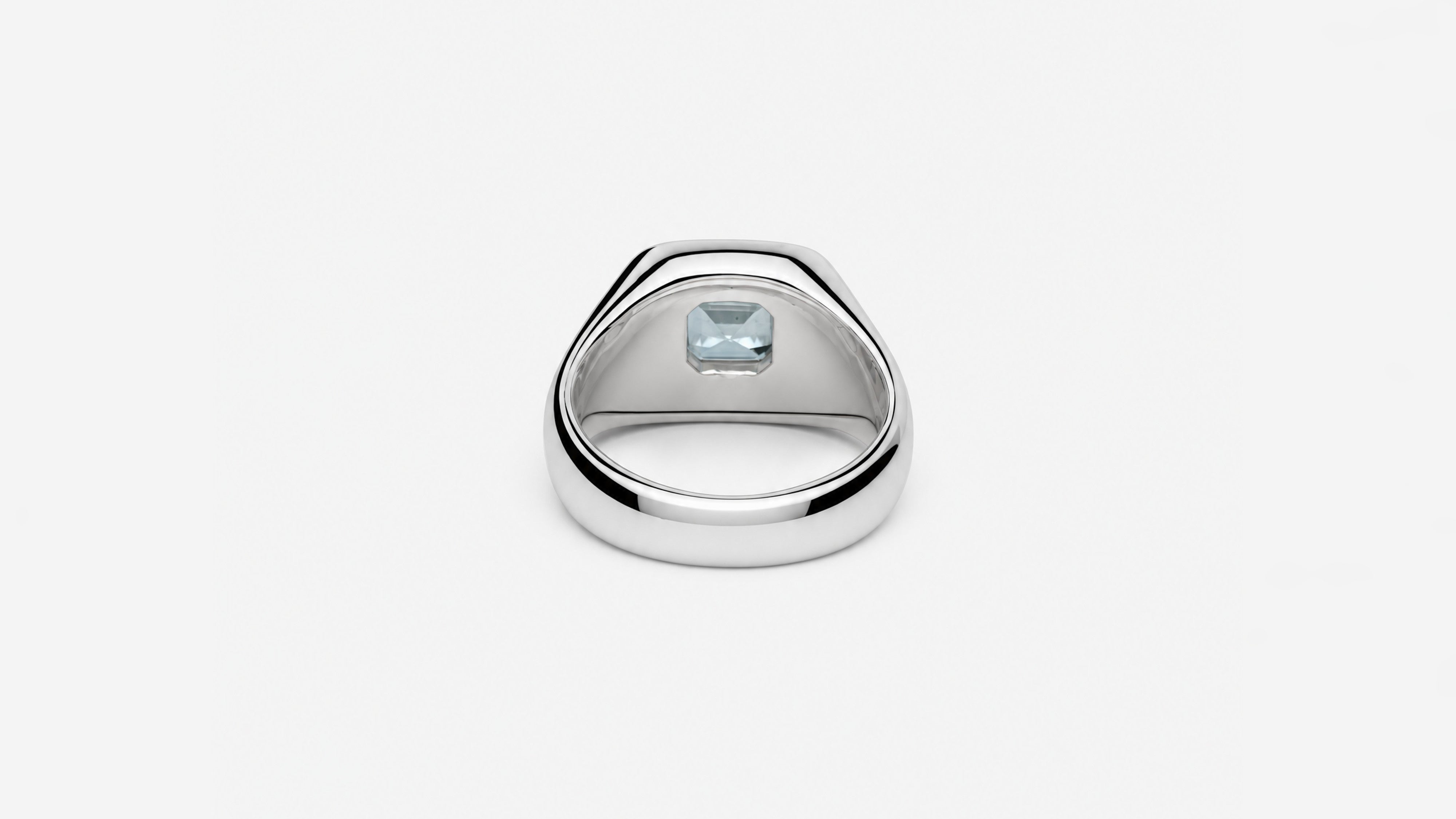 Signet Ring Aquamarine | Ring aus Silber 925 mit Aquamarin oktagon Schliff aus unbekannt (1,8 ct) - Bild 4 von Lulu Amani