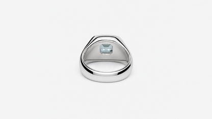 Signet Ring Aquamarine | Ring aus Silber 925 mit Aquamarin oktagon Schliff aus unbekannt (1,8 ct) - Bild 4 von Lulu Amani