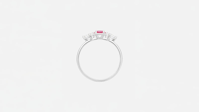 Trilogie | Ring aus Silber 925 mit pinker Spinell Kissen Schliff aus unbekannt (0,19 ct) von Lulu Amani