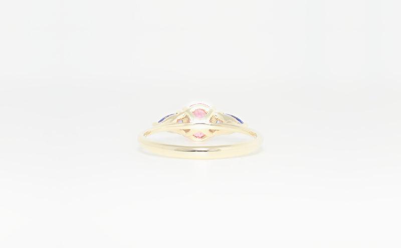 Trilogie | Ring aus Gold 14K mit pinker Spinell oval Schliff aus Tansania (0,66 ct) von Lulu Amani