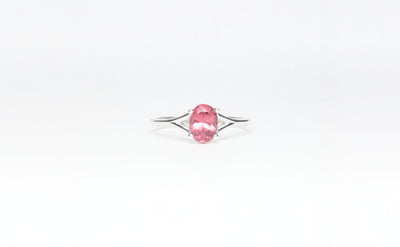 Solitaire Ring w/ pink Malaya Garnet