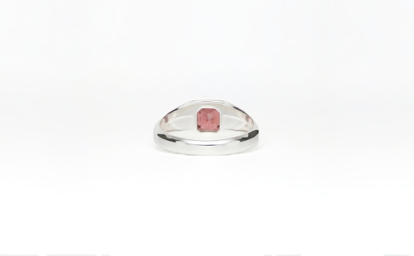 Signet ring octagon w/ Malaya Garnet