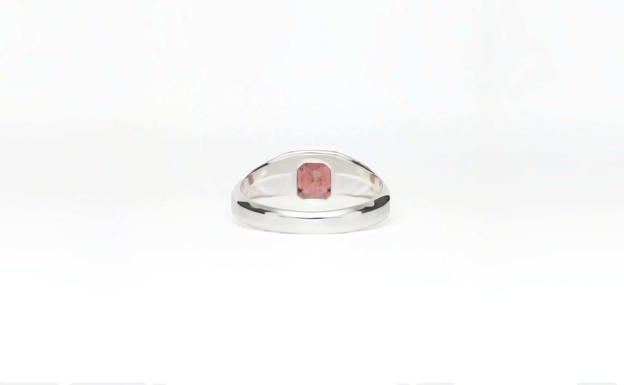 Signet ring octagon w/ Malaya Garnet