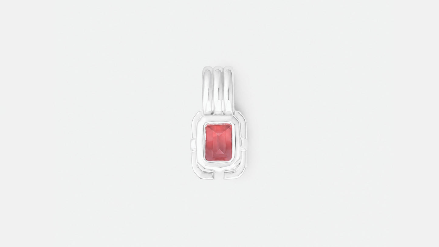 Anhänger | Anhänger aus Silber 925 mit Malaya Granat oktagon Schliff aus Tansania (2,44 ct) - Bild 2 von Lulu Amani