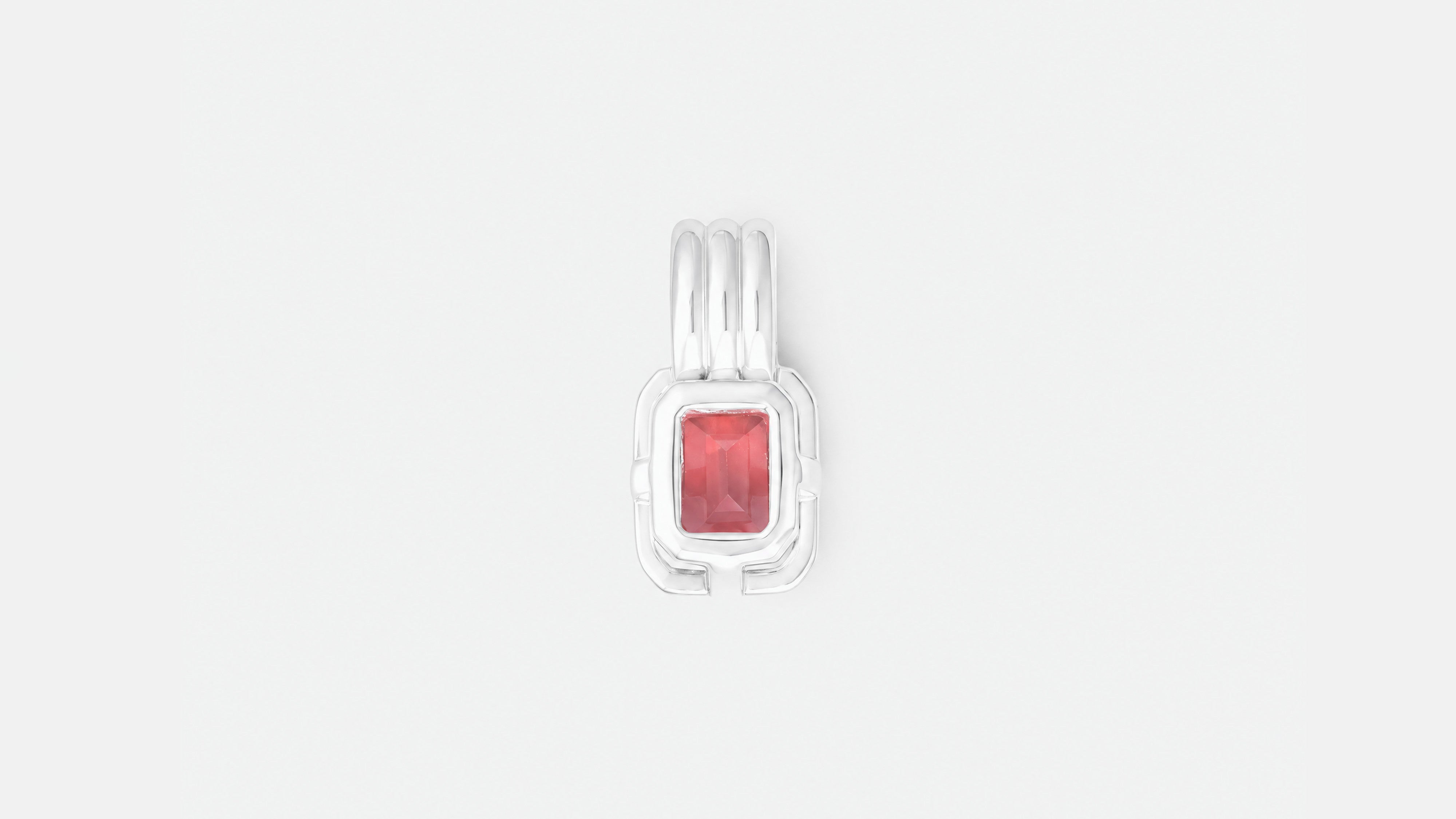Anhänger | Anhänger aus Silber 925 mit Malaya Granat oktagon Schliff aus Tansania (2,44 ct) - Bild 2 von Lulu Amani